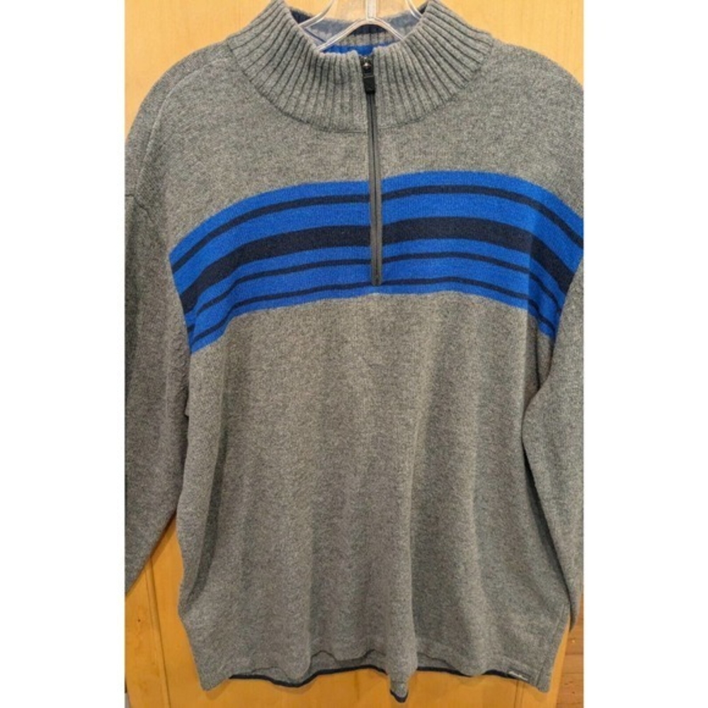 Eddie Bauer 1/4 Zip Knit Sweater Mens Size XL Pullover Outdoors Wool Blend‎